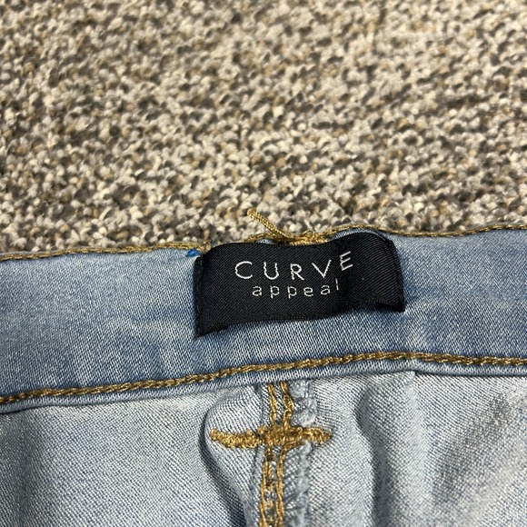 Curve Appeal Jeans Womens 27 Blue Skinny Mid Rise Light Wash Stretch Denim - Picture 3 of 11